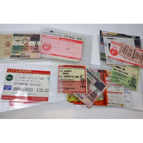 2142 - Ticket stubs: a large quantity of Liverpool, International and other ticket stubs, 1970s-1990s (14).... 