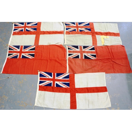 2166 - Five British 20t6th century Naval ensigns, each of multi-piece cotton construction. P&P Group 2 (£18... 