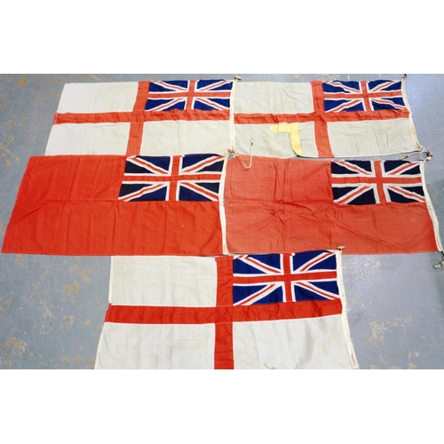 2166 - Five British 20t6th century Naval ensigns, each of multi-piece cotton construction. P&P Group 2 (£18... 