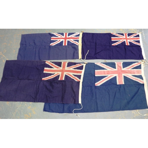 2167 - Four British 20th century Naval ensigns, each of multi-piece cotton construction. P&P Group 2 (£18+V... 