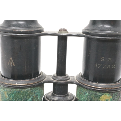 2173 - Pair of Lemaire 53 WWI military binoculars, with broad arrow stamp. P&P Group 2 (£18+VAT for the fir... 