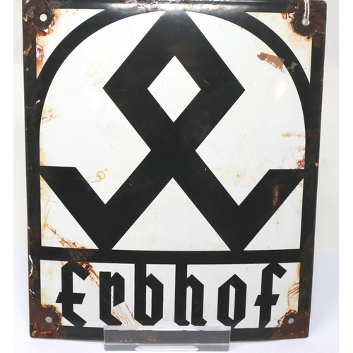 2179 - Third Reich Erbhof, Hereditary Farm enamel depicting the Odal Rune. P&P Group 2 (£18+VAT for the fir... 