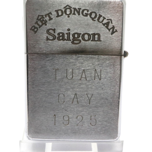 2193 - 1970 Dated Zippo Lighter with the name of an ARVN Ranger and his year of birth engraved on the front... 