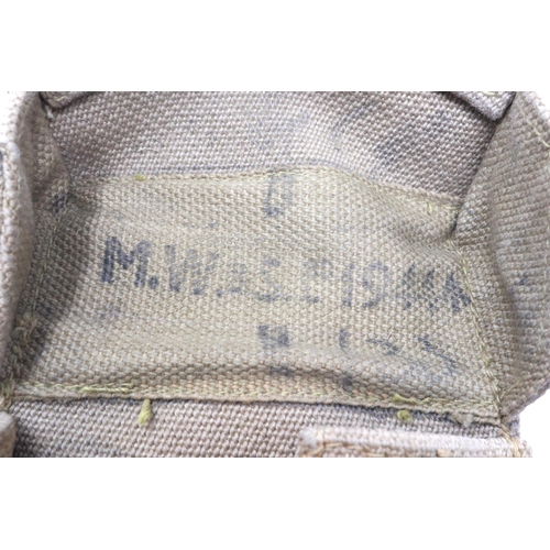 2194 - Webbing: 1944 pattern khaki webbing pouches and straps. P&P Group 1 (£14+VAT for the first lot and £... 