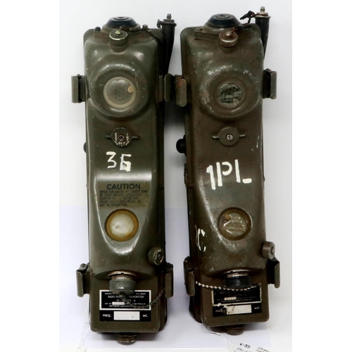 2200 - Pair of Vietnam War era US PRC66 Banna VHF walkie talkies. P&P Group 2 (£18+VAT for the first lot an... 