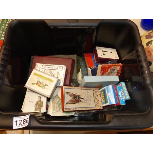 1286 - Large quantity of vintage card games including some homemade examples. Not available for in-house P&... 