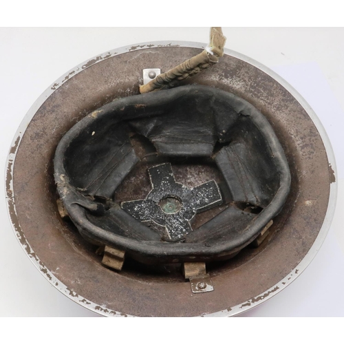 2217 - British WWII Brodie helmet with liner, shell in semi-relic condition. P&P Group 2 (£18+VAT for the f... 