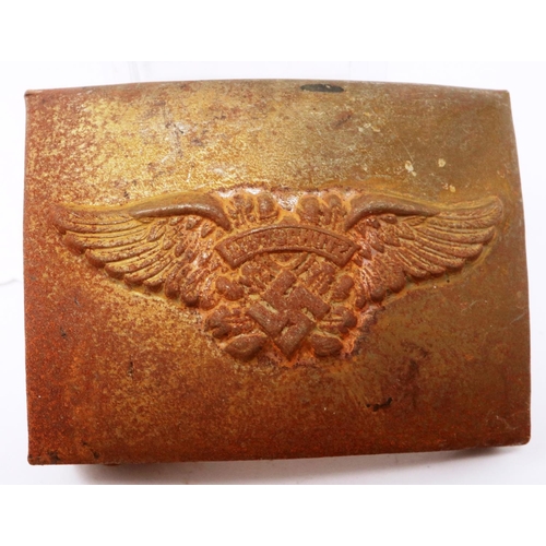 2229 - WWII German Luftshutz steel belt buckle. P&P Group 2 (£18+VAT for the first lot and £3+VAT for subse... 