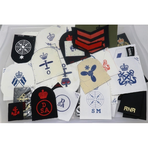 2238 - Fifty Royal Navy division patches. P&P Group 1 (£14+VAT for the first lot and £1+VAT for subsequent ... 