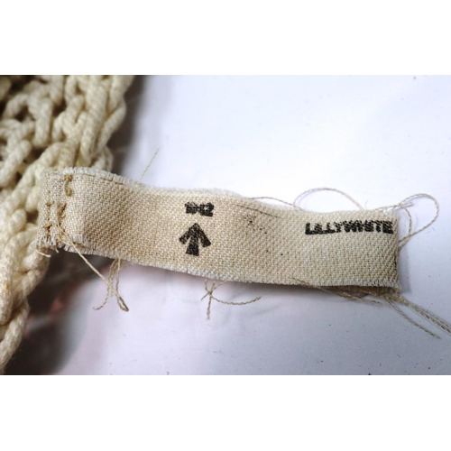 2241 - WWII 1942 Dated British Escape and Evasion Survival String Vest, made from one continuous string whi... 