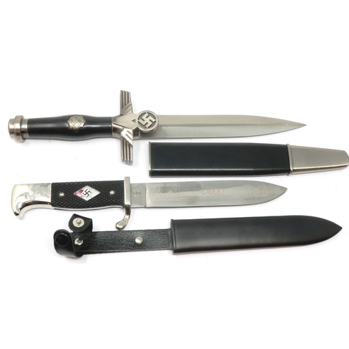 2258 - Replica Hitler Youth dagger with metal sheath and a further dagger (2). P&P Group 1 (£14+VAT for the... 