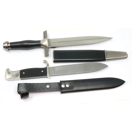 2258 - Replica Hitler Youth dagger with metal sheath and a further dagger (2). P&P Group 1 (£14+VAT for the... 