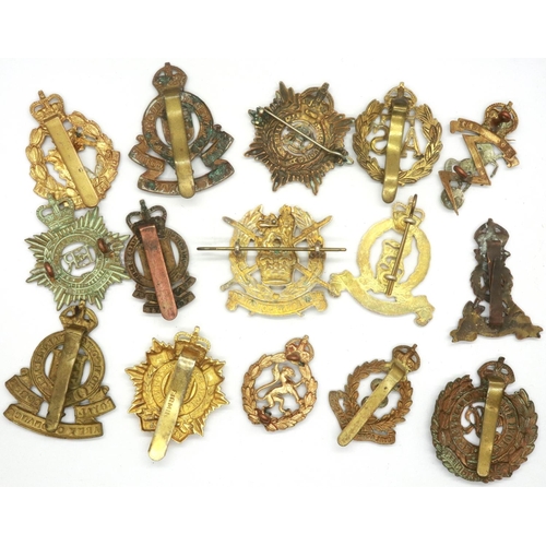 2297 - Fifteen British military cap badges, mixed corps. P&P Group 1 (£14+VAT for the first lot and £1+VAT ... 