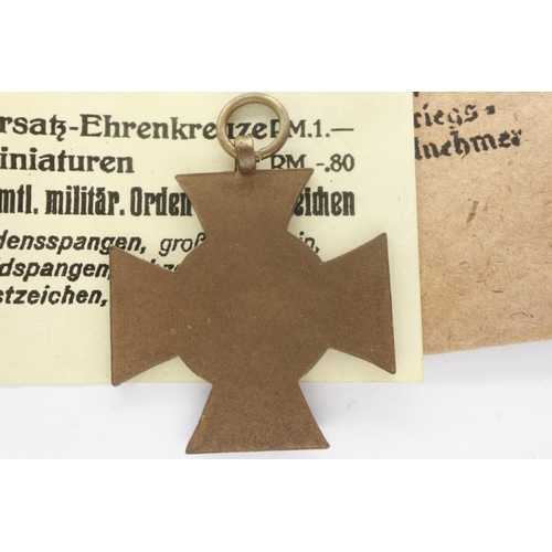 2310 - WWI Imperial German Honour Cross in packet of issue. P&P Group 1 (£14+VAT for the first lot and £1+V... 