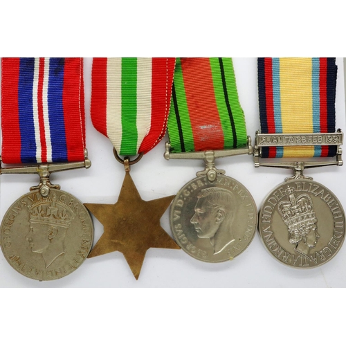 2311 - WWII medal pair and Italy star, with a Queen Elizabeth II Gulf war medal (4). P&P Group 1 (£14+VAT f... 