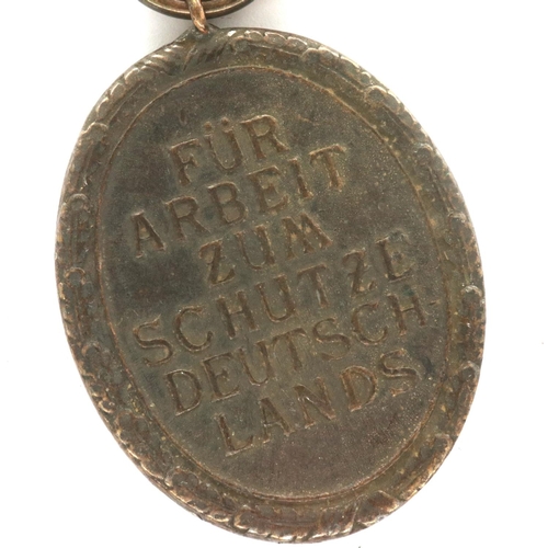 2314 - WWII German West Wall medal, awarded to those who had built or served on the Siegfried Line. P&P Gro... 