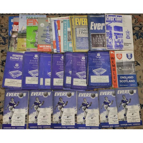 2143 - Mixed Everton and England programmes. P&P Group 2 (£18+VAT for the first lot and £3+VAT for subseque... 