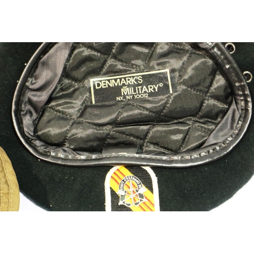 195 - Two American Vietnam war period boonie hats and a Special Forces badged beret (3). P&P Group 2 (£18+... 