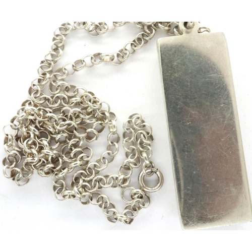 100 - Hallmarked silver Ingot necklace, L: 35 cm. P&P Group 1 (£14+VAT for the first lot and £1+VAT for su... 