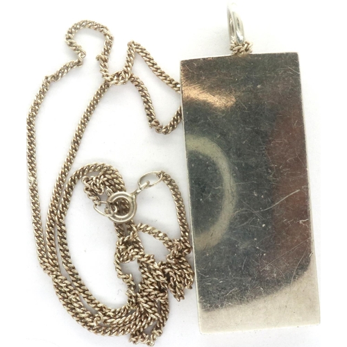 102 - Hallmarked silver St Christopher Ingot necklace, L: 32 cm. P&P Group 1 (£14+VAT for the first lot an... 