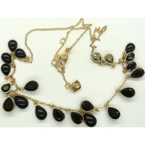 106 - Swarovski black crystal gold plated necklace. P&P Group 1 (£14+VAT for the first lot and £1+VAT for ... 