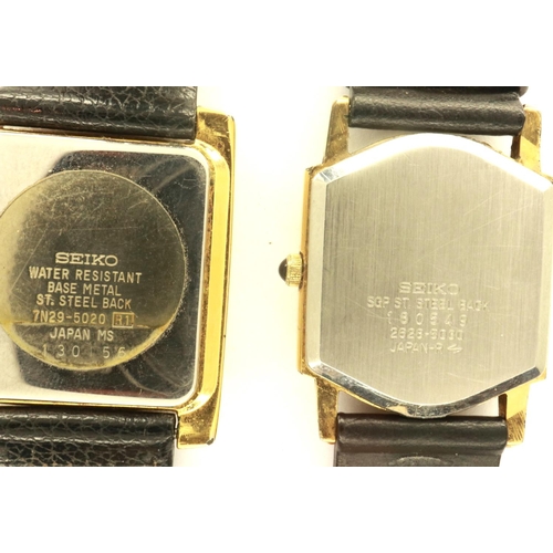 129 - SEIKO: two gents dress watches, require batteries. P&P Group 2 (£18+VAT for the first lot and £3+VAT... 