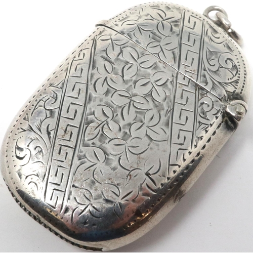 146 - Hallmarked silver vesta case, H: 50 mm, 23g. P&P Group 1 (£14+VAT for the first lot and £1+VAT for s... 