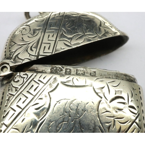 146 - Hallmarked silver vesta case, H: 50 mm, 23g. P&P Group 1 (£14+VAT for the first lot and £1+VAT for s... 