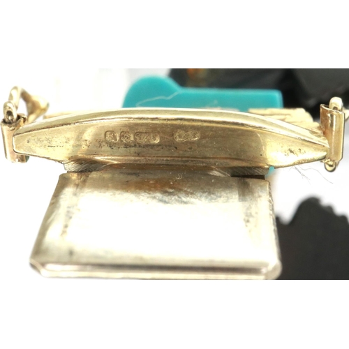 2 - 9ct gold three colour gold bracelet, L: 18 cm, 32.6g. P&P Group 1 (£14+VAT for the first lot and £1+... 