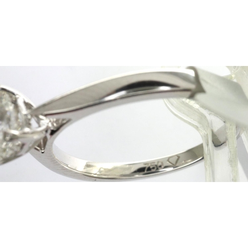 5 - New old stock 18ct white gold 0.40ct pear cut diamond solitaire ring, G/H, VS2, fully hallmarked, si... 