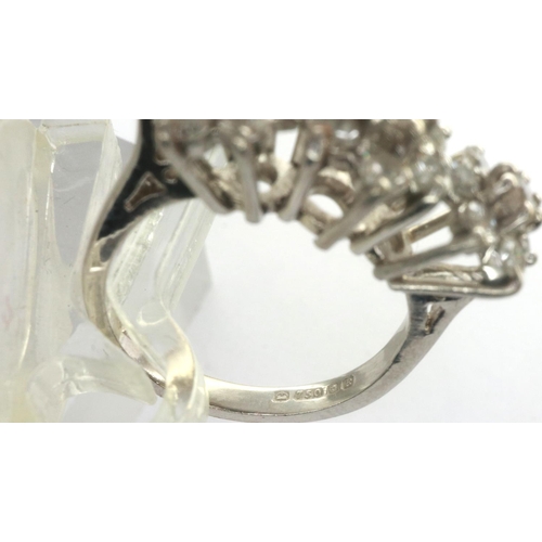 78 - 18ct white gold diamond set ring, size J, 4.7g. P&P Group 1 (£14+VAT for the first lot and £1+VAT fo... 