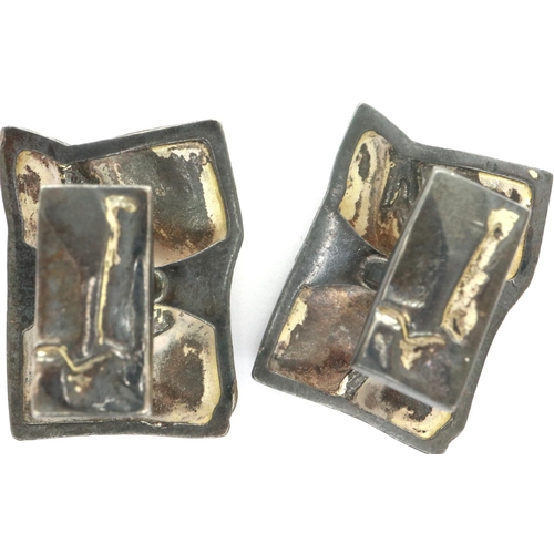81 - A pair of sterling silver Scandinavian 1970's cufflinks, 25.7g P&P Group 1 (£14+VAT for the first lo... 
