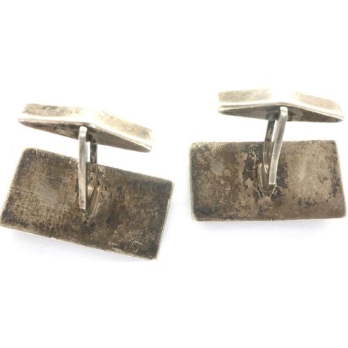 9 - Pair of ornate sterling silver Danish cufflinks, 11g. P&P Group 1 (£14+VAT for the first lot and £1+... 