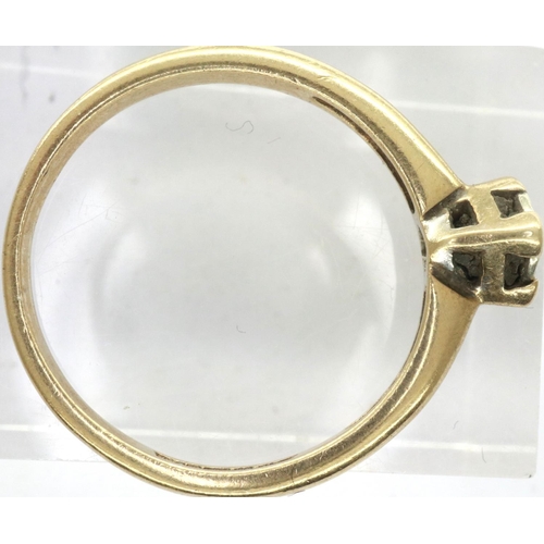 92 - 9ct gold diamond solitaire ring, size K/L, 1.7g. P&P Group 1 (£14+VAT for the first lot and £1+VAT f... 