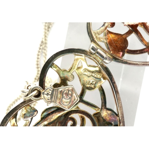 98 - Clogau sterling silver with gold wash heart necklace, pendant H: 25 mm, boxed. P&P Group 1 (£14+VAT ... 