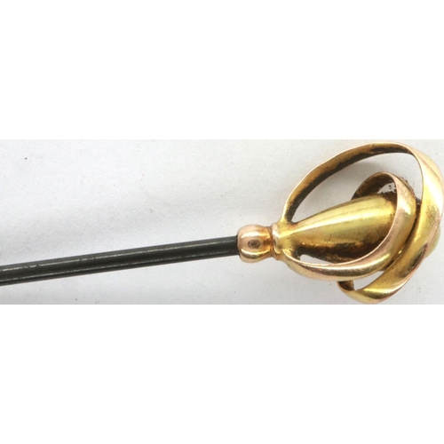 99 - Charles Horner 9ct gold mounted hatpin. P&P Group 2 (£18+VAT for the first lot and £3+VAT for subseq... 