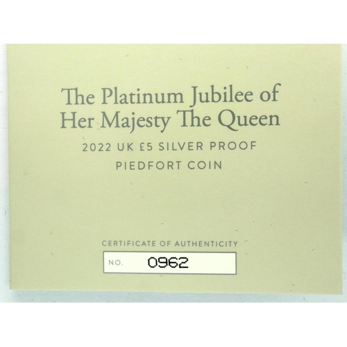 151 - Royal Mint, The Platinum Jubilee of Her Majesty the Queen, 2022, piedfort silver proof coin, limited... 