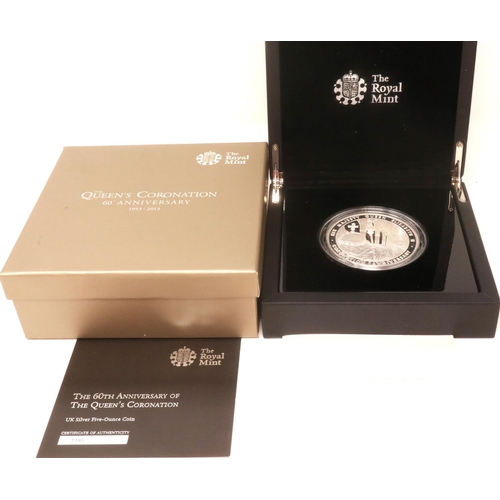 152 - Rare 2013 5oz silver proof collectors edition round, The 60th Anniversary of The Queens Coronation, ... 