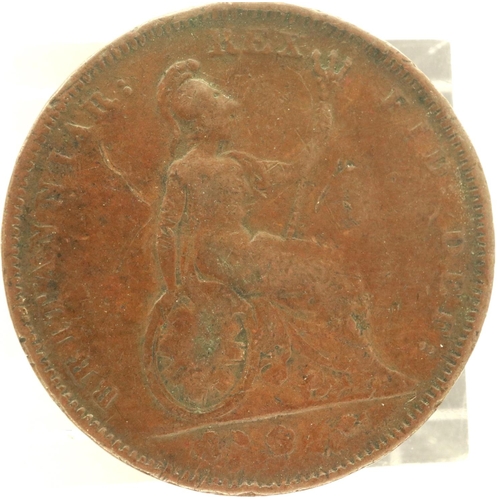 156 - 1826 milled copper farthing of George IV. P&P Group 0 (£5+VAT for the first lot and £1+VAT for subse... 