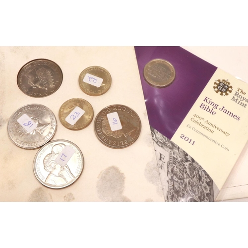 159 - Four commemorative £5 coins, with three uncirculated £2 coins. P&P Group 0 (£5+VAT for the first lot... 