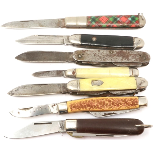 180 - Seven vintage folding pocket knives. P&P Group 1 (£14+VAT for the first lot and £1+VAT for subsequen... 