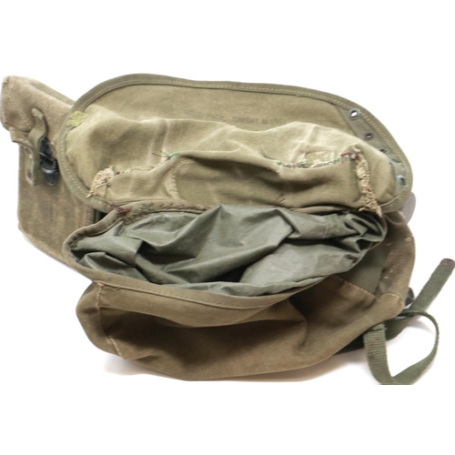 193 - US Vietnam War period basic M56 webbing set, comprising the M56 belt, two M56 ammo pouches, GI butt ... 
