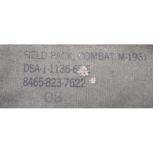 193 - US Vietnam War period basic M56 webbing set, comprising the M56 belt, two M56 ammo pouches, GI butt ... 