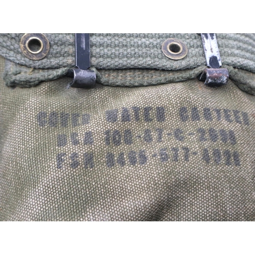 193 - US Vietnam War period basic M56 webbing set, comprising the M56 belt, two M56 ammo pouches, GI butt ... 