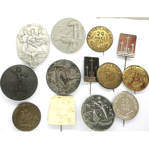 197 - Twelve Third Reich period Gau badges, dated 1934-1939, some undated. P&P Group 1 (£14+VAT for the fi... 