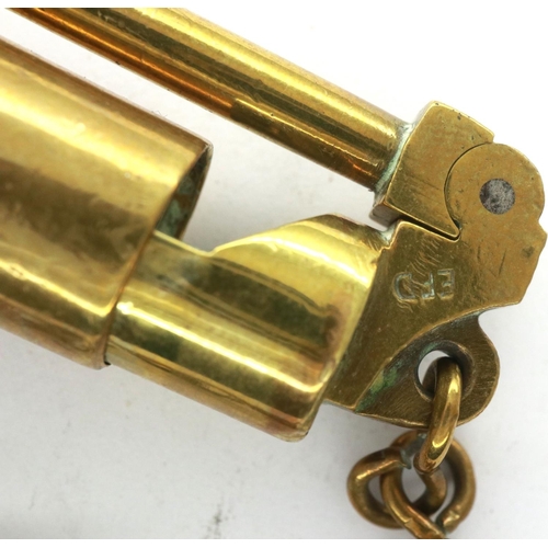 198 - British WWI gun barrel inspection mirror for .303 arms, by Enfield, internal mirror cracked. P&P Gro... 