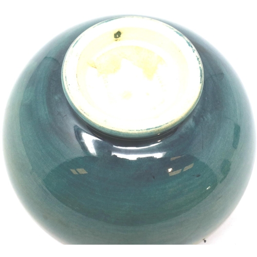 253 - Moorcroft footed bowl in the Iris pattern, D: 11 cm, small chip to rim and heavy crazing throughout,... 