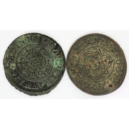 1089 - Two Medieval orb jettons. P&P Group 0 (£5+VAT for the first lot and £1+VAT for subsequent lots)