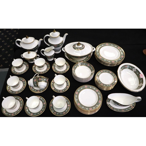 201 - Royal Doulton dinner service in the Tudor Court pattern, of 64 pieces. Not available for in-house P&... 