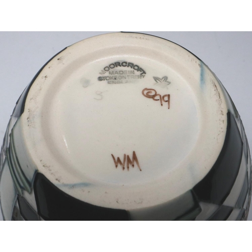 206 - A Moorcroft vase or open jar in the Jumeirah pattern by Beverley Wilkes, impressed mark to the base,... 